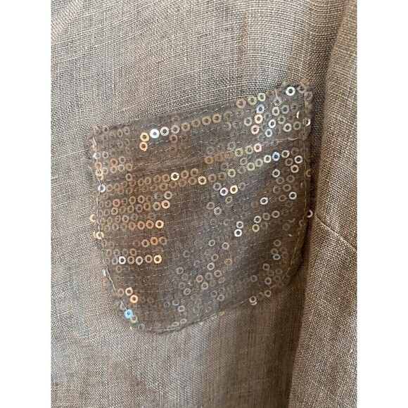 NWT Linen Blend Sleeveless Tank Top With VW Bus On The Back. Fit: O/S - Picture 3 of 4